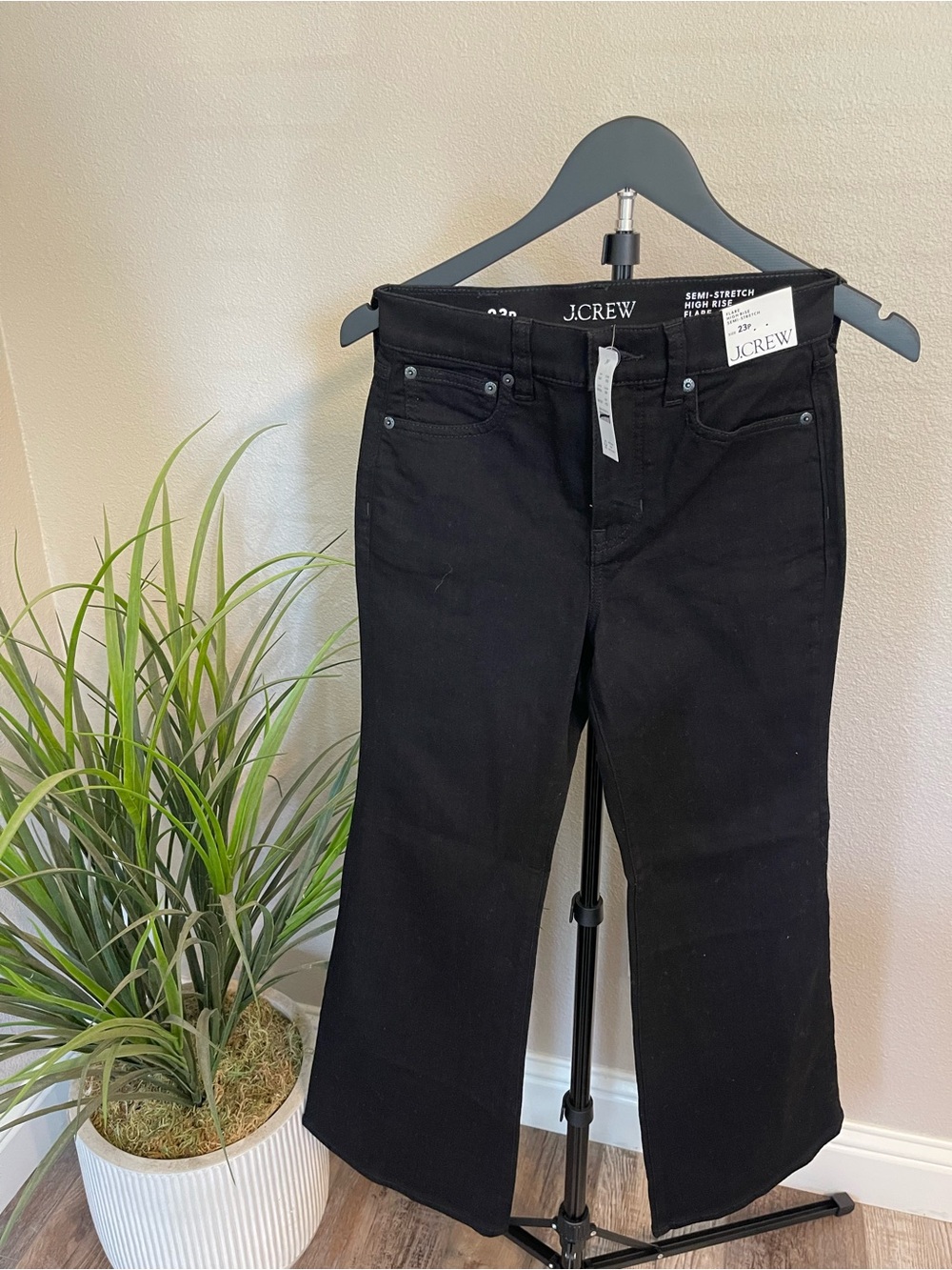 J. Crew Black Flare Jeans — Semi-Stretch